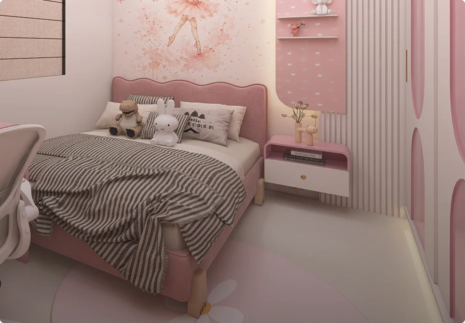 Bed and Wardrobe